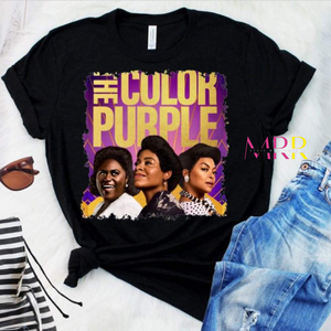 'Streetwear Essential' Color Purple Distressed Ladies TShirt (S-2X)