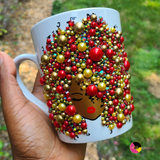 'Drink Essential' 10oz Ceramic Rhinestone Bling Tea Coffee Afro Mug #6