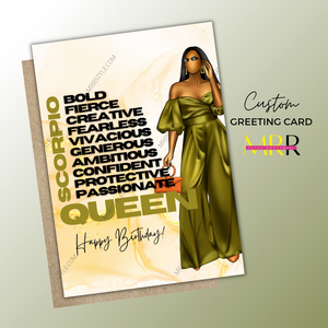 'Birthday Essential' Scorpio Queen Birthday Greeting Card