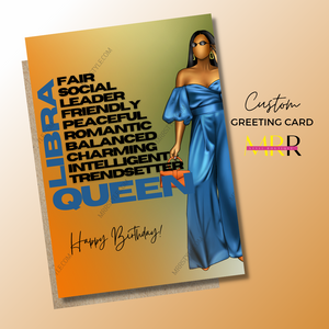 'Birthday Essential' Libra Queen Birthday Greeting Card