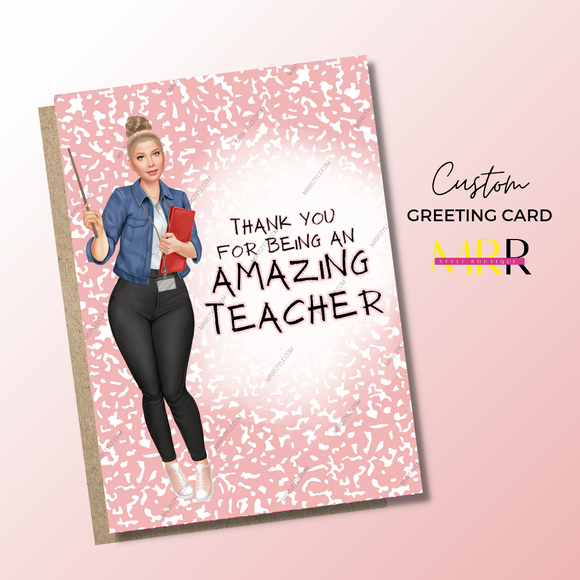 'Thank You Essential' Amazing Teacher Greeting Card