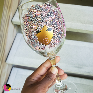 'Drink Essential' Long Stem Rhinestone Bling Wine Spirits Glass #5