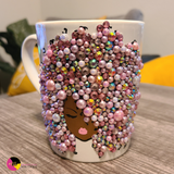 'Drink Essential' 10oz Ceramic Rhinestone Bling Tea Coffee Afro Mug #6