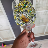 'Drink Essential' Long Stem Rhinestone Bling Wine Spirits Glass #6