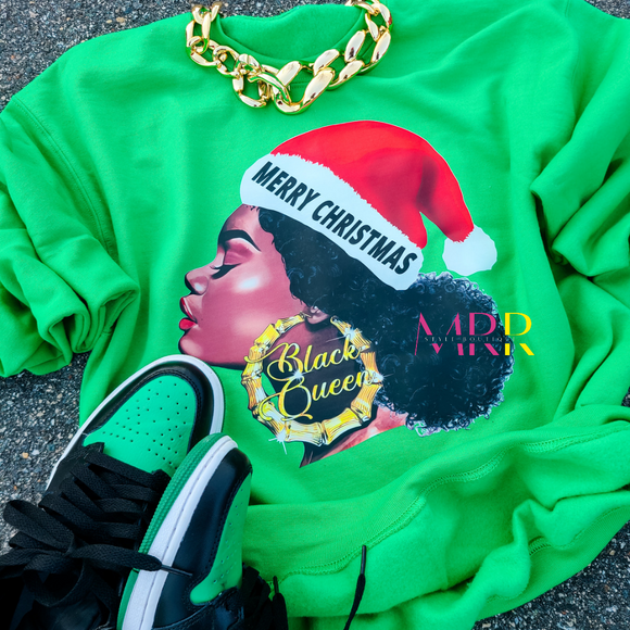 'Streetwear Essential' Black Queen Christmas TShirt (S-2X)