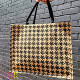 'High Fashionista Essential' Canvas LOVE Tote (HOUNDSTOOTH)