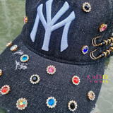 'Accessory Essential' Denim Jewel NY Baseball Cap Hat (OS) PREORDER