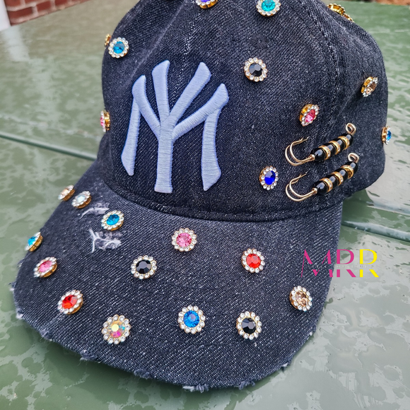 'Accessory Essential' Denim Jewel NY Baseball Cap Hat (OS) PREORDER