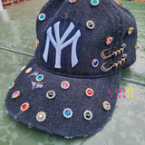 'Accessory Essential' Denim Jewel NY Baseball Cap Hat (OS) PREORDER