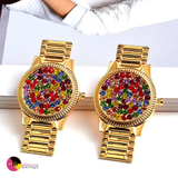 'Fly Time' Jeweled Watch Earrings (OS)