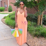 'Weekend Essential' Oversize Maxi Dress NEON CORAL (S-XL)