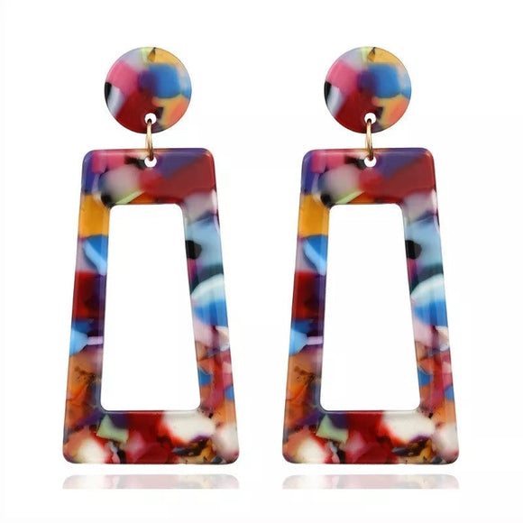 'Ashton' Multicolor Acrylic Dangle Earrings (OS)