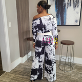 'Chic Essential' Off Shoulder Abstract Jumpsuit (S-L)