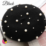 'Pearla' Pearled Beret Hat (OS)