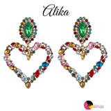 'Accessory Essential' Alika Multicolor Rhinestone Heart Earrings
