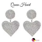 'Accessory Essential' Queen Heart Rhinestone Dangler Earrings