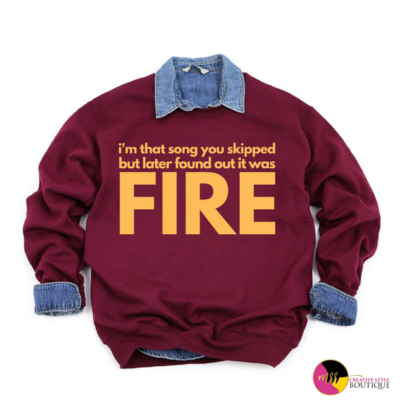 'Streetwear Essential' FIRE Pullover Sweatshirt (S-2X)