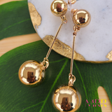 'Accessory Essential' Gold Pearl Drop Dangler Earrings
