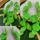 'Accessory Essential' Petal Dangler Earrings GREEN