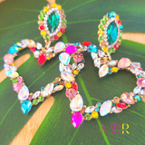 'Accessory Essential' Alika Multicolor Rhinestone Heart Earrings