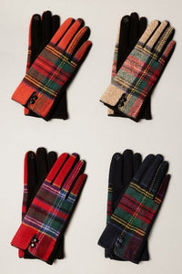 'Plaided Touch' Fashion Gloves (OS)